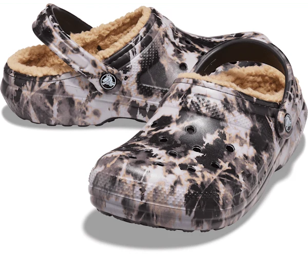 Crocs Unisex Classic Bleach Lined Clog - Schwarz
