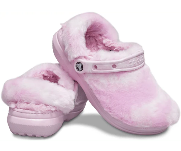 Crocs Unisex Classic Fur Sure Lined Clogs - Ballerina Rosa / Weiß