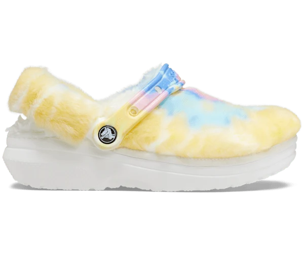 Crocs Unisex Classic Fur Sure Tie Dye Clog – Weiß / Multi