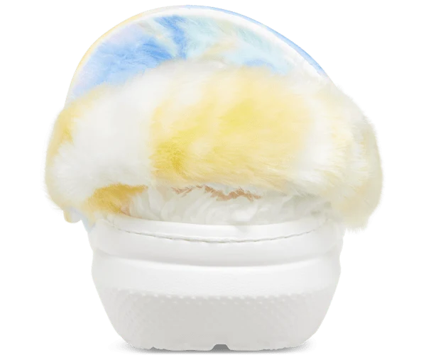 Crocs Unisex Classic Fur Sure Tie Dye Clog – Weiß / Multi