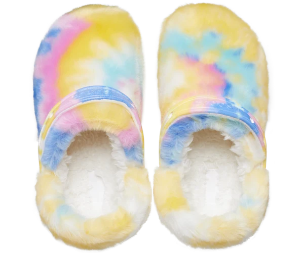 Crocs Unisex Classic Fur Sure Tie Dye Clog – Weiß / Multi