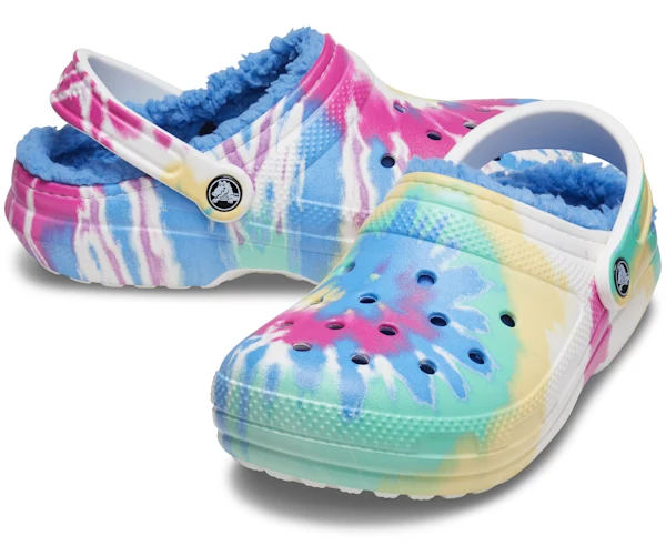 Crocs Unisex-Klassiker Lined Clog Batik – Hellblau/Mehrfarbig