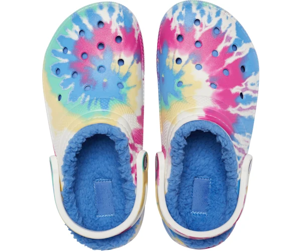Crocs Unisex-Klassiker Lined Clog Batik – Hellblau/Mehrfarbig