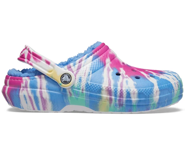 Crocs Unisex-Klassiker Lined Clog Batik – Hellblau/Mehrfarbig