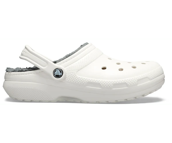 Crocs Unisex-Klassiker Lined Clogs - Weiß / Grau