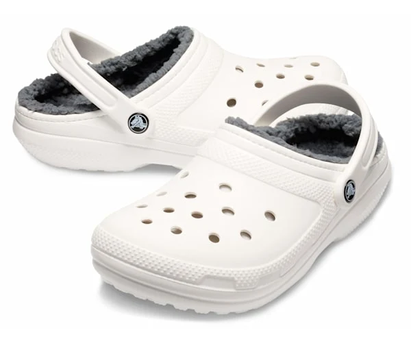 Crocs Unisex-Klassiker Lined Clogs - Weiß / Grau