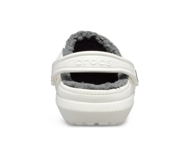 Crocs Unisex-Klassiker Lined Clogs - Weiß / Grau