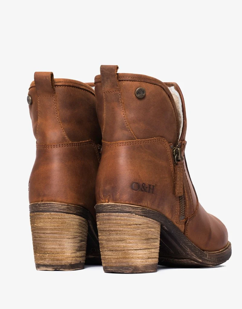 Oak & Hyde East Side Cesar Leder-Knöchelbuch für Damen – Cognac