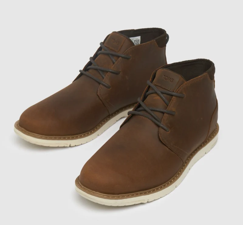 TOMS Wasserabweisende Navi-Lederstiefel für Herren – Topasbraun