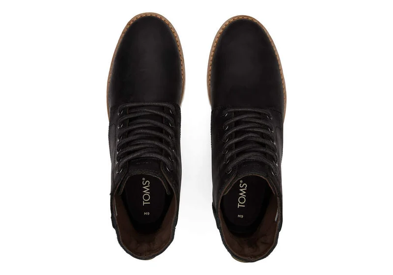 TOMS Wasserdichter Hillside-Lederstiefel für Herren – Schwarz