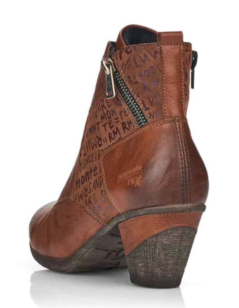 Remonte Damen-Stiefeletten mit mittelhohem Absatz – Braun