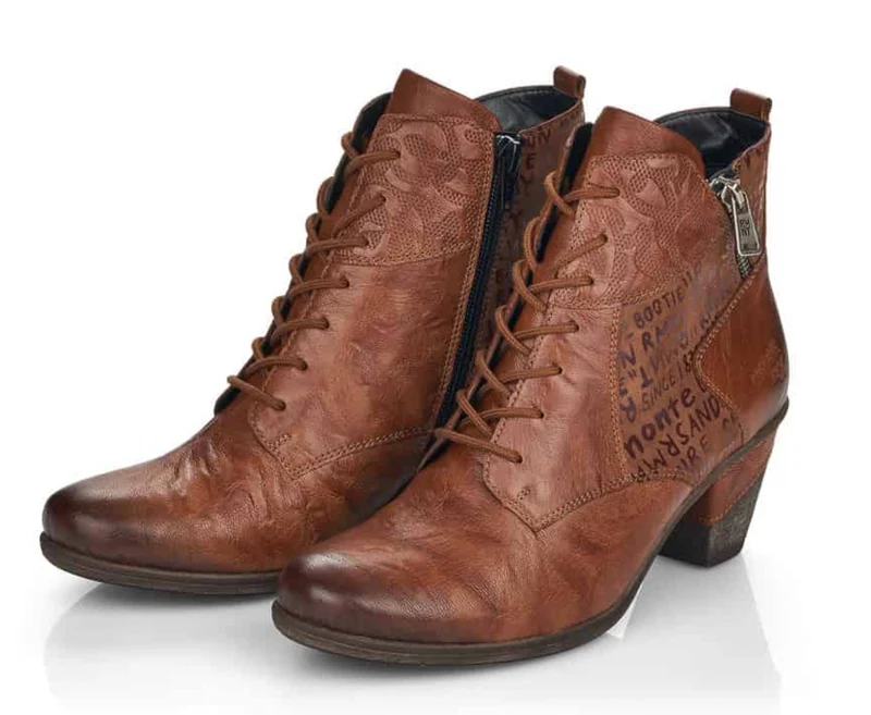 Remonte Damen-Stiefeletten mit mittelhohem Absatz – Braun