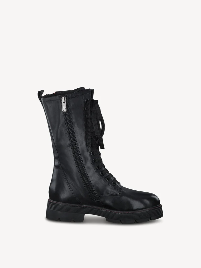Marco Tozzi Modischer Wadenstiefel aus Leder für Damen – Schwarz