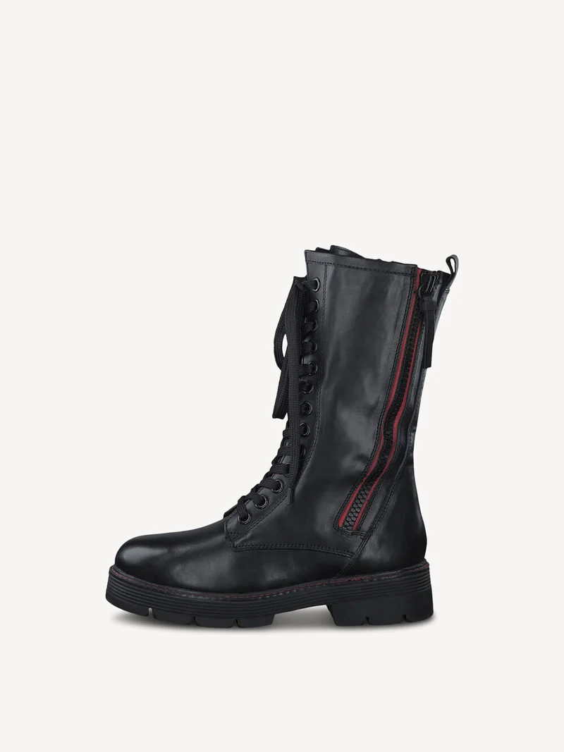 Marco Tozzi Modischer Wadenstiefel aus Leder für Damen – Schwarz