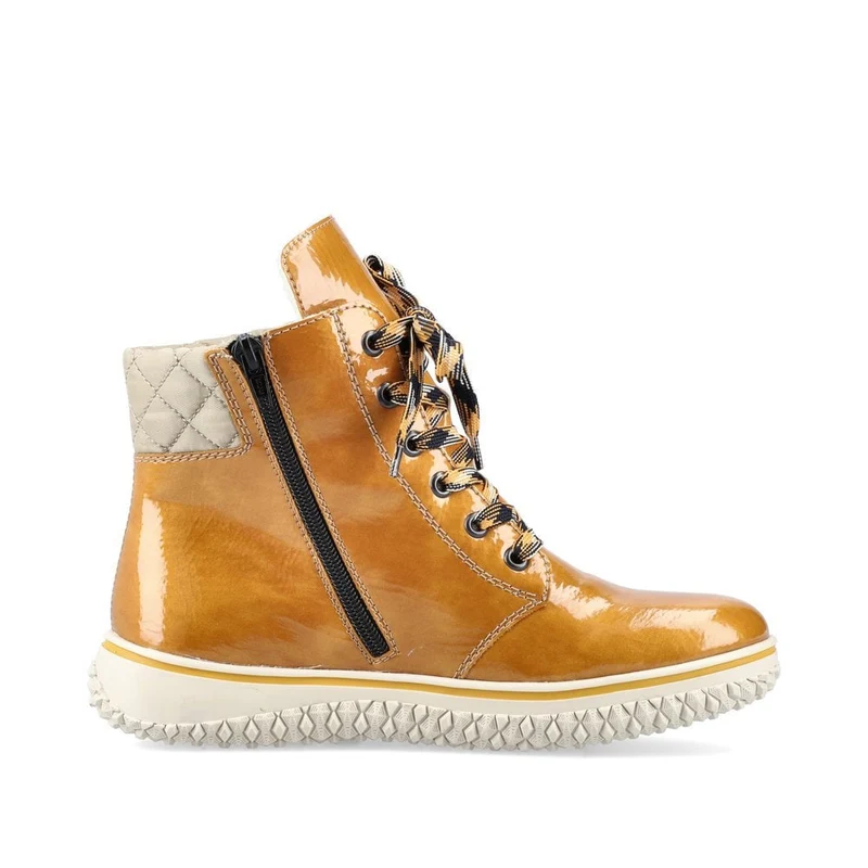 Rieker Damen-Stiefelette mit Fleece-Futter – Gelb