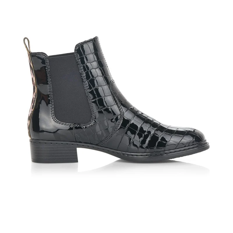 Rieker Damen-Stiefelette mit Fleece-Futter – Schwarz