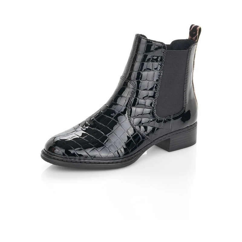 Rieker Damen-Stiefelette mit Fleece-Futter – Schwarz