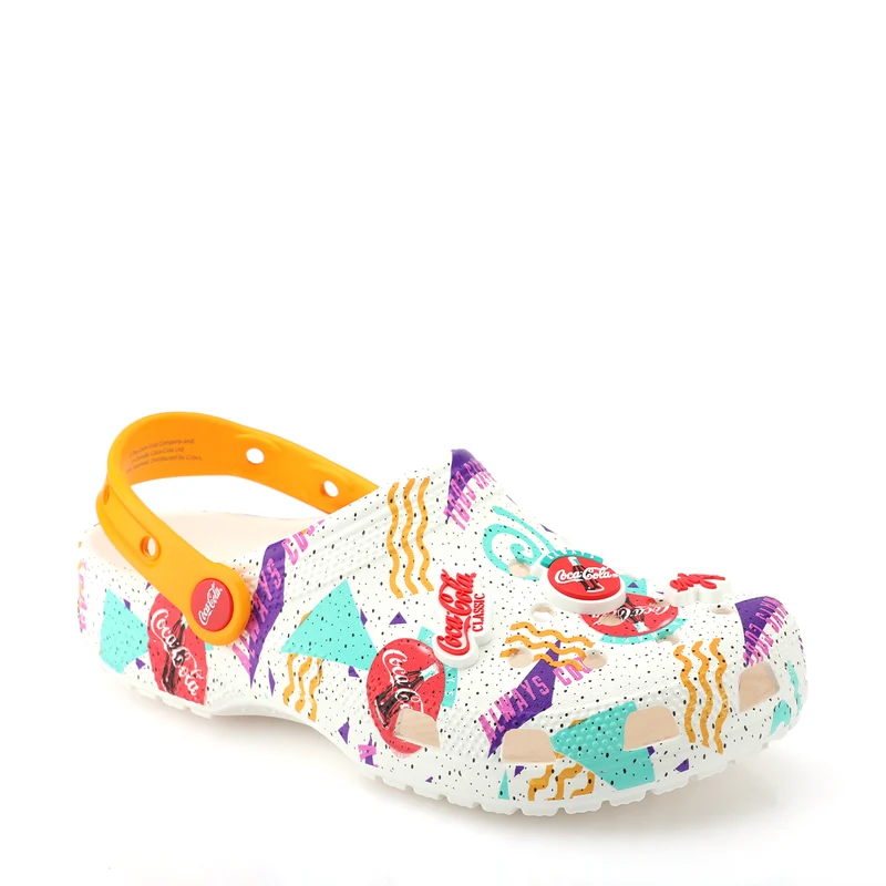 Crocs Unisex Coca Cola 90er Jahre Classic Clog - Weiß / Mehrfarbig