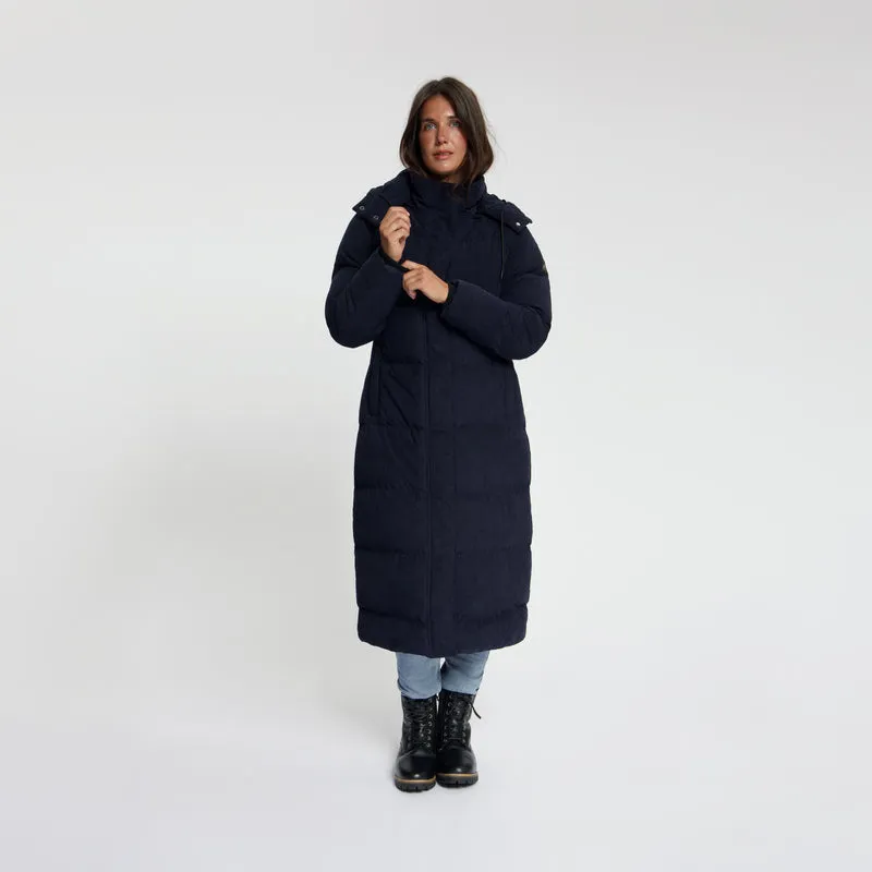 Unni Damen – Daunen-Winterjacke – Cord – Marineblau