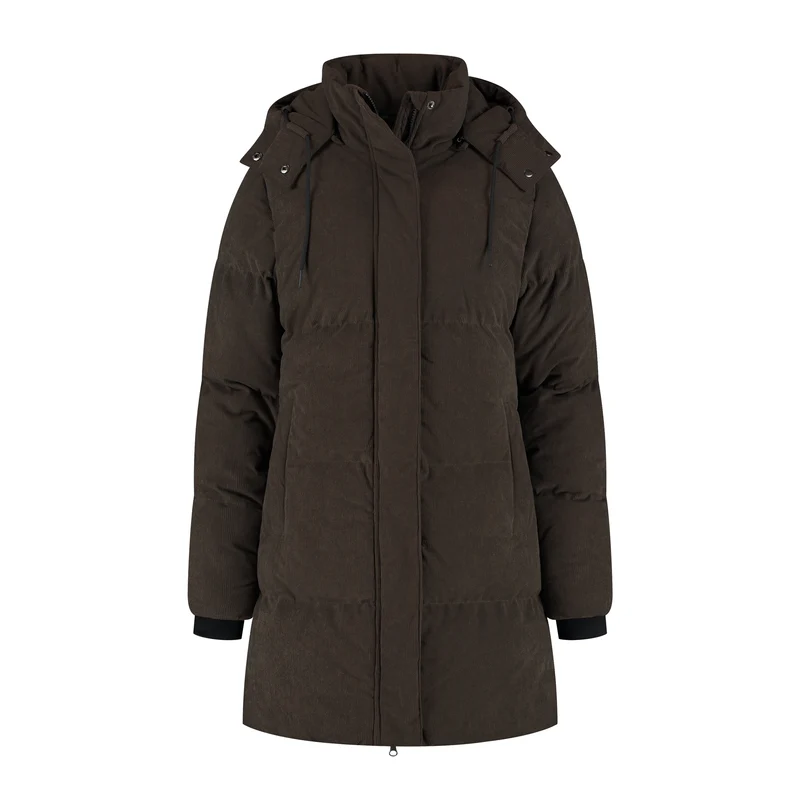 Ulvik Damen – Daunen-Winterjacke – Cord – Dunkelbraun