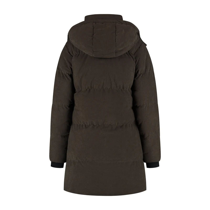 Ulvik Damen – Daunen-Winterjacke – Cord – Dunkelbraun