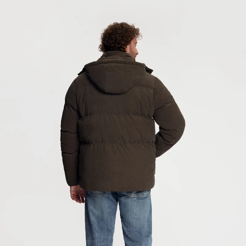 Ulf Herren – Daunen-Winterjacke – Cord – Dunkelbraun