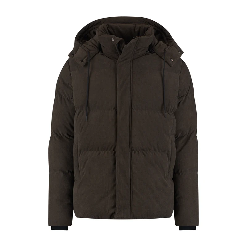 Ulf Herren – Daunen-Winterjacke – Cord – Dunkelbraun