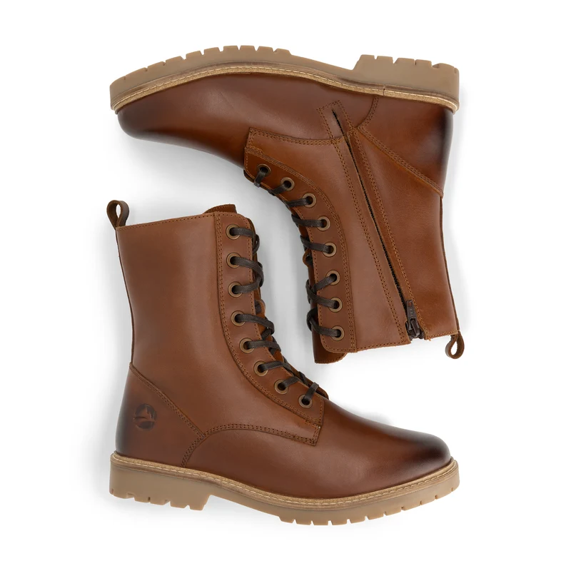 Trysil Damen – Schnürstiefel mit Reißverschluss – Wolle gefüttert