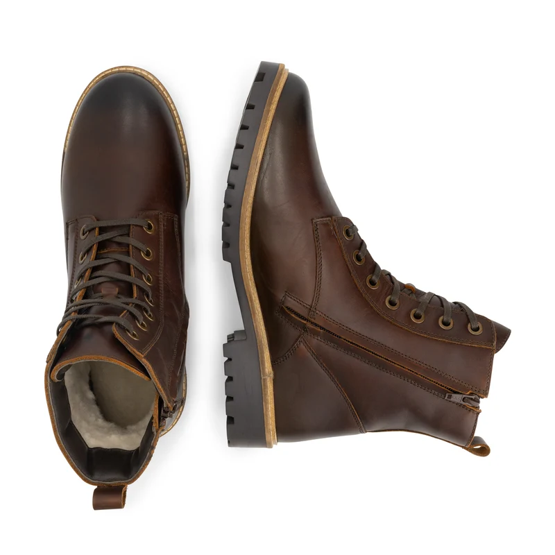 Rosendal Herren – Schnürstiefel mit Reißverschluss – Wolle gefüttert