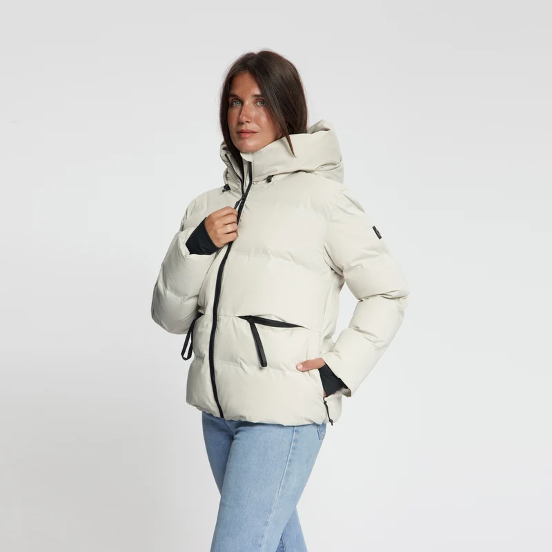 Oliv Damen – Winter-Daunenjacke – Wasserdicht – Sand
