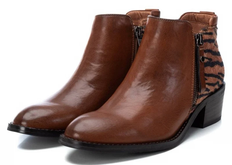 Xti Damen-Stiefeletten mit Absatz – Kamel