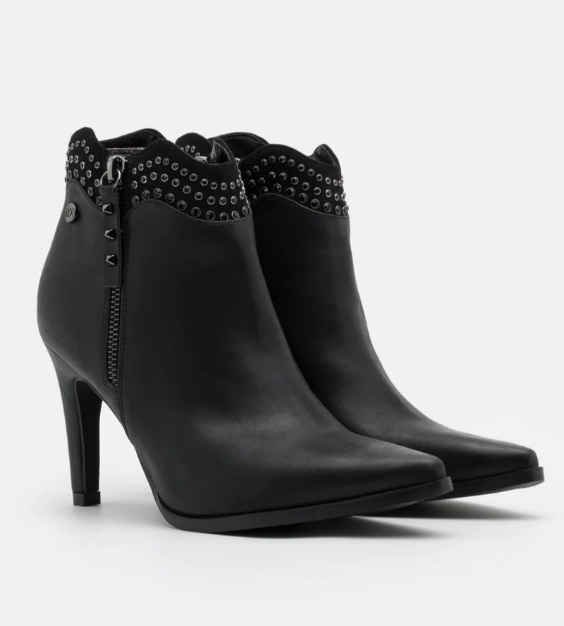 Xti Modische Damen-Stiefeletten mit hohem Absatz – Schwarz