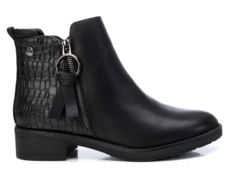Xti Damen Crocodile Scale Stiefeletten - Schwarz