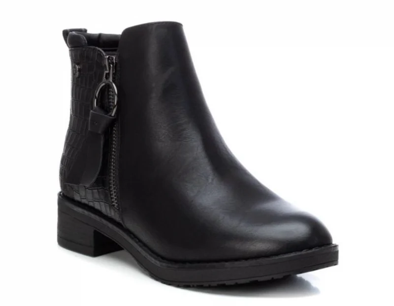 Xti Damen Crocodile Scale Stiefeletten - Schwarz