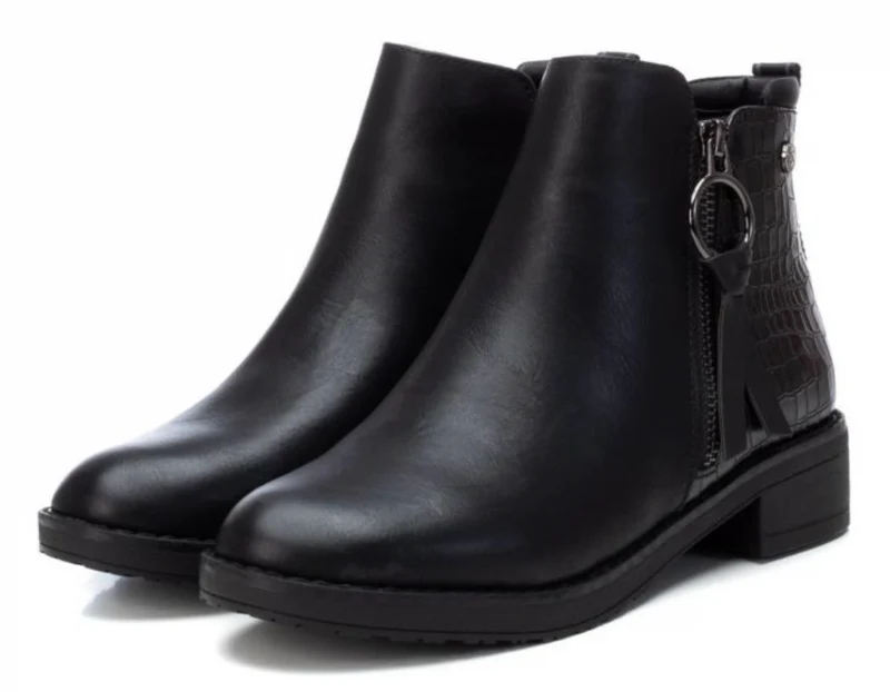Xti Damen Crocodile Scale Stiefeletten - Schwarz