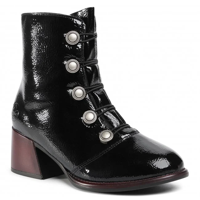 Rieker Damen-Stiefelette aus Lackleder – Schwarz