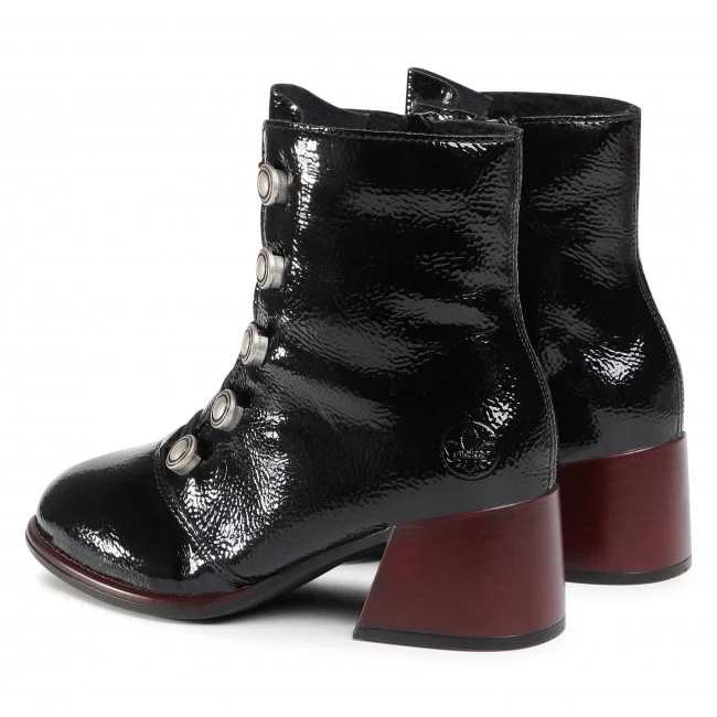 Rieker Damen-Stiefelette aus Lackleder – Schwarz