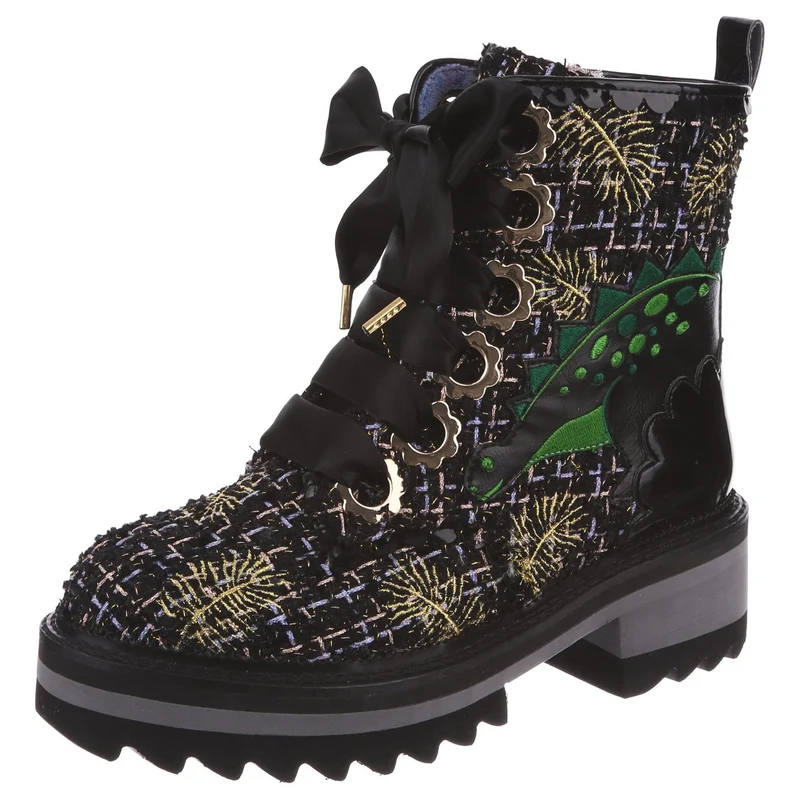 Irregular Choice Jurassic-Sprungstiefel für Damen – Schwarz