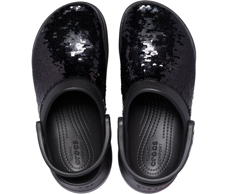 Crocs Unisex Classic Bae Pailletten Clog – Schwarz