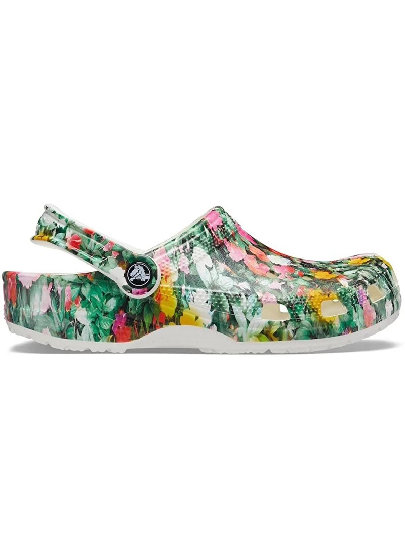 Crocs Unisex-Clogs mit klassischem Blumenmuster – Weiß
