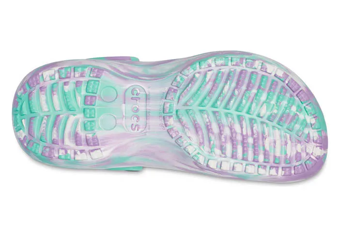 Crocs Klassischer marmorierter Damen-Clog mit Plateausohle – Pistazie