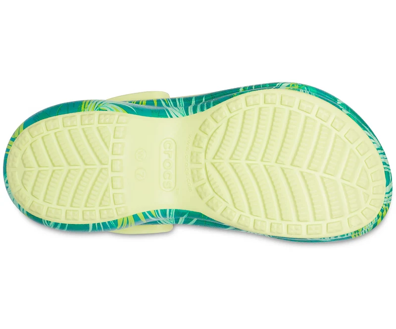 Crocs Klassischer Bae Tropical Clog für Damen – Tropisch / Grün