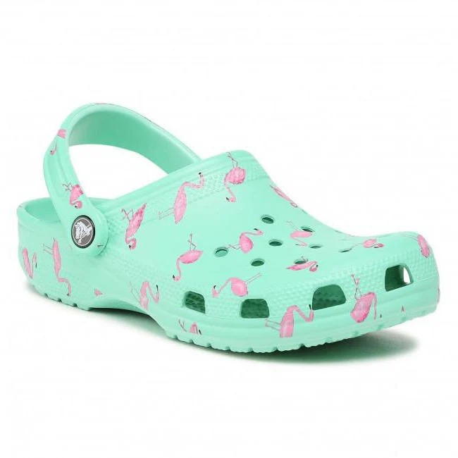 Crocs Unisex Classic Vacay Vibes Clog – Neo Mint/Flamingo