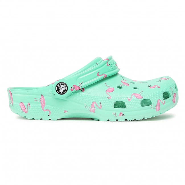 Crocs Unisex Classic Vacay Vibes Clog – Neo Mint/Flamingo