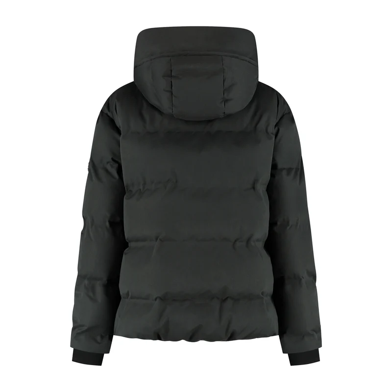 Oliv Damen – Puffer-Winterjacke – Wasserdicht – Schwarz