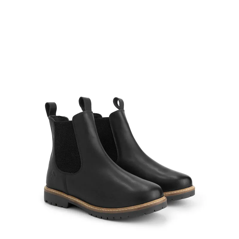 Tversted Damen – Chelsea-Stiefel – mit Wollfutter – Schwarz
