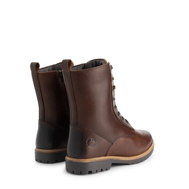 Trysil Damen – Schnürstiefel mit Reißverschluss – mit Wollfutter