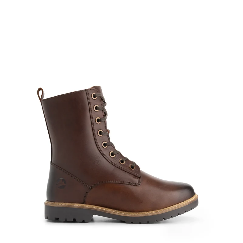 Trysil Damen – Schnürstiefel mit Reißverschluss – mit Wollfutter