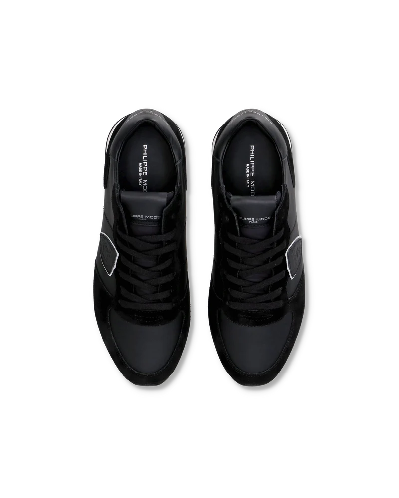 Men's Casual Trpx Low-Top Sneakers in Leather, Black