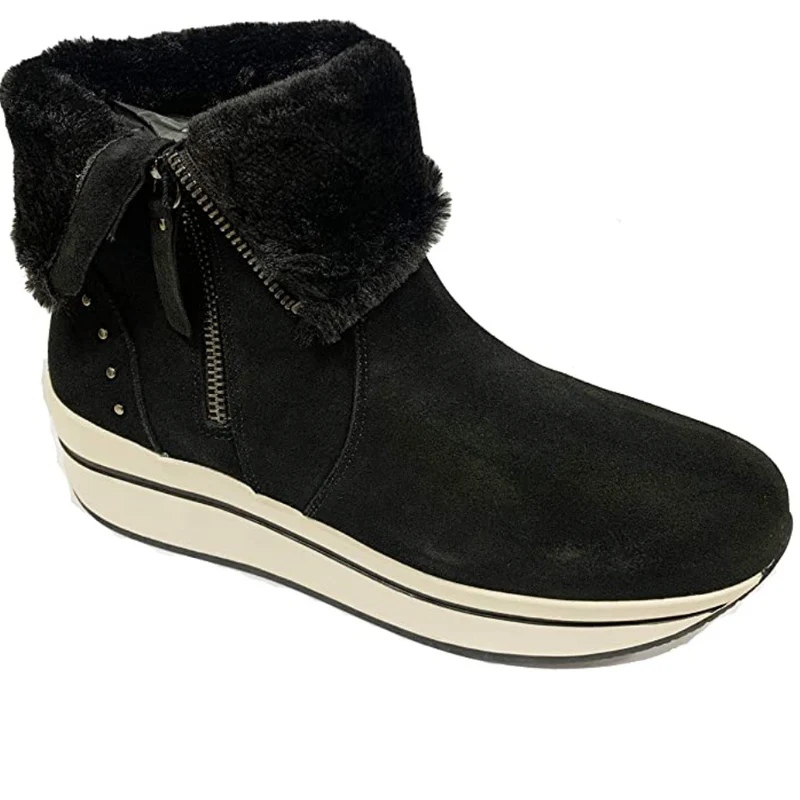 Carmela Damen-Schneestiefel aus Wildleder – Schwarz